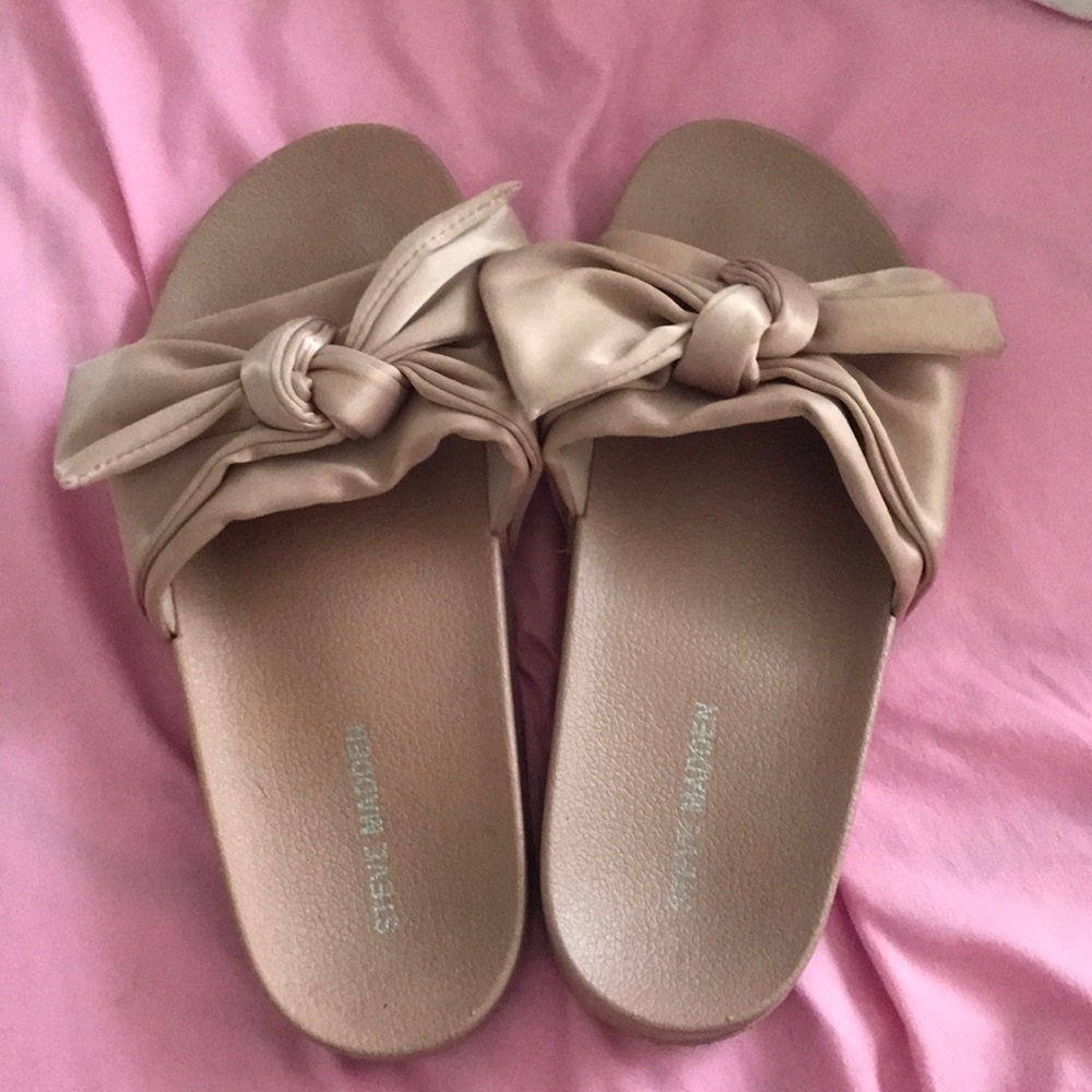 steve madden pink bow slippers